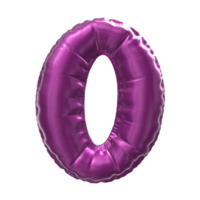 Balloon Number 3D Render png transparent