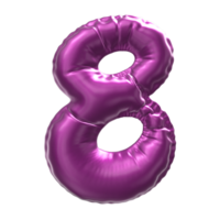 Balloon Number 3D Render png transparent