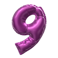 Balloon Number 3D Render png transparent