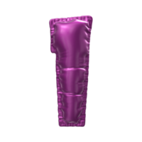 Balloon Number 3D Render png transparent