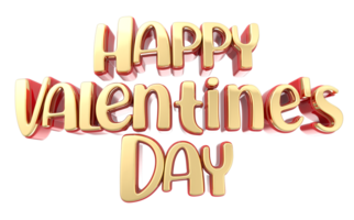 happy valentine s day 3d render png