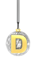 Natale palla lettera 3d rendere png