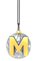 christmas ball letter 3D Render png