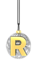 Natale palla lettera 3d rendere png