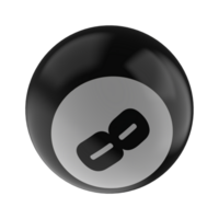 pelota número 8 negro 3d hacer transparente png