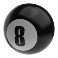 palla numero 8 nero 3d rendere trasparente png