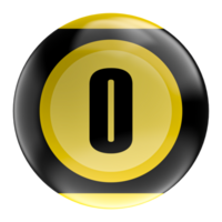 Ball Number Red 3D Render transparent png