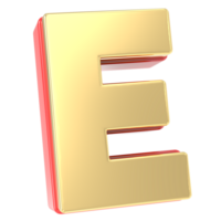 lettre or avec rouge 3d rendre transparent png