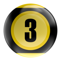 Ball Number Red 3D Render transparent png