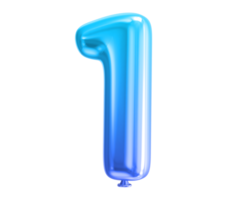 ballon nombre 3d rendre png transparent