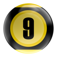 Ball Number Red 3D Render transparent png