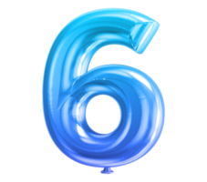 Balloon Number 3D Render png transparent