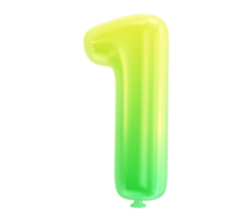 ballon nombre 3d rendre png transparent