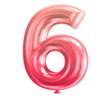 Balloon Number 3D Render transparency png