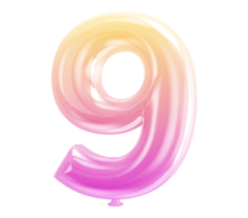 Balloon Number 3D Render transparency png