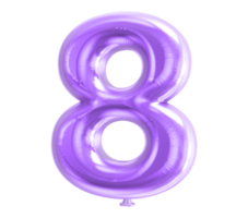 Balloon Number 3D Render transparency png