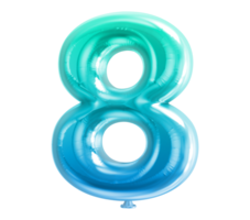 Balloon Number 3D Render transparency png