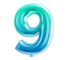 Balloon Number 3D Render transparency png