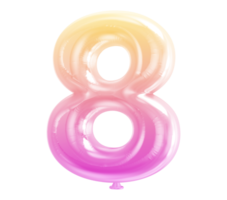 Balloon Number 3D Render transparency png