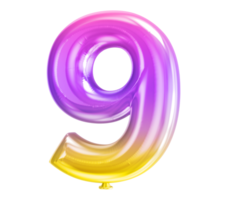 Balloon Number 3D Render transparency png