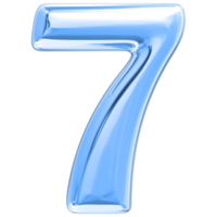 the number seven in blue on transparent background png