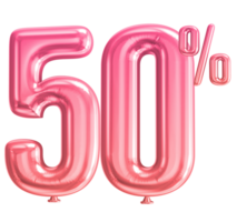 50 percent off balloon on transparent background png