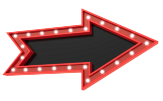 a red arrow sign with lights on it png