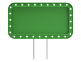 een groen aanplakbord met lichten Aan het png