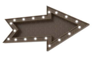 an arrow shaped sign with lights on it png