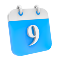 Calendar icon of day 9 png