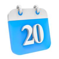 Calendar icon of day 20 png