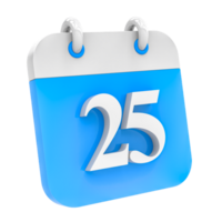 Calendar icon of day 25 png