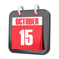 3d representación de ui icono octubre día 15 png