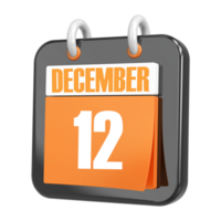 3d representación de ui icono diciembre día 12 png