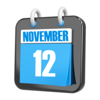 3d representación de ui icono noviembre día 12 png