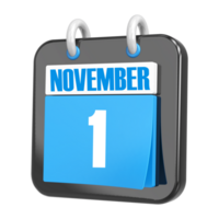 3d representación de ui icono noviembre día 1 png