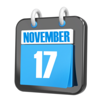 3d representación de ui icono noviembre día 17 png