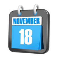 3d representación de ui icono noviembre día 18 png