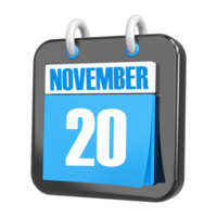 3d representación de ui icono noviembre día 20 png