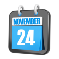 3d representación de ui icono noviembre día 24 png