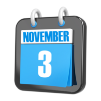 3d representación de ui icono noviembre día 3 png