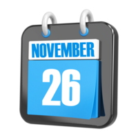 3d representación de ui icono noviembre día 26 png