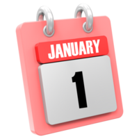 3d Rendering Of UI Icon January Day 1 png