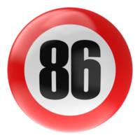 Ball Number Red 3D Render png transparent