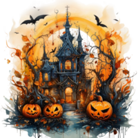 acquerello Halloween fantasma zucca png