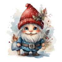 vattenfärg Lycklig gnome jul tid png