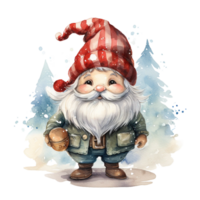 aquarelle content gnome Noël temps png