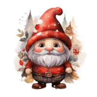 aquarelle content gnome Noël temps png