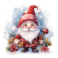 aquarelle content gnome Noël temps png