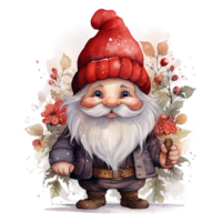 aquarelle content gnome Noël temps png